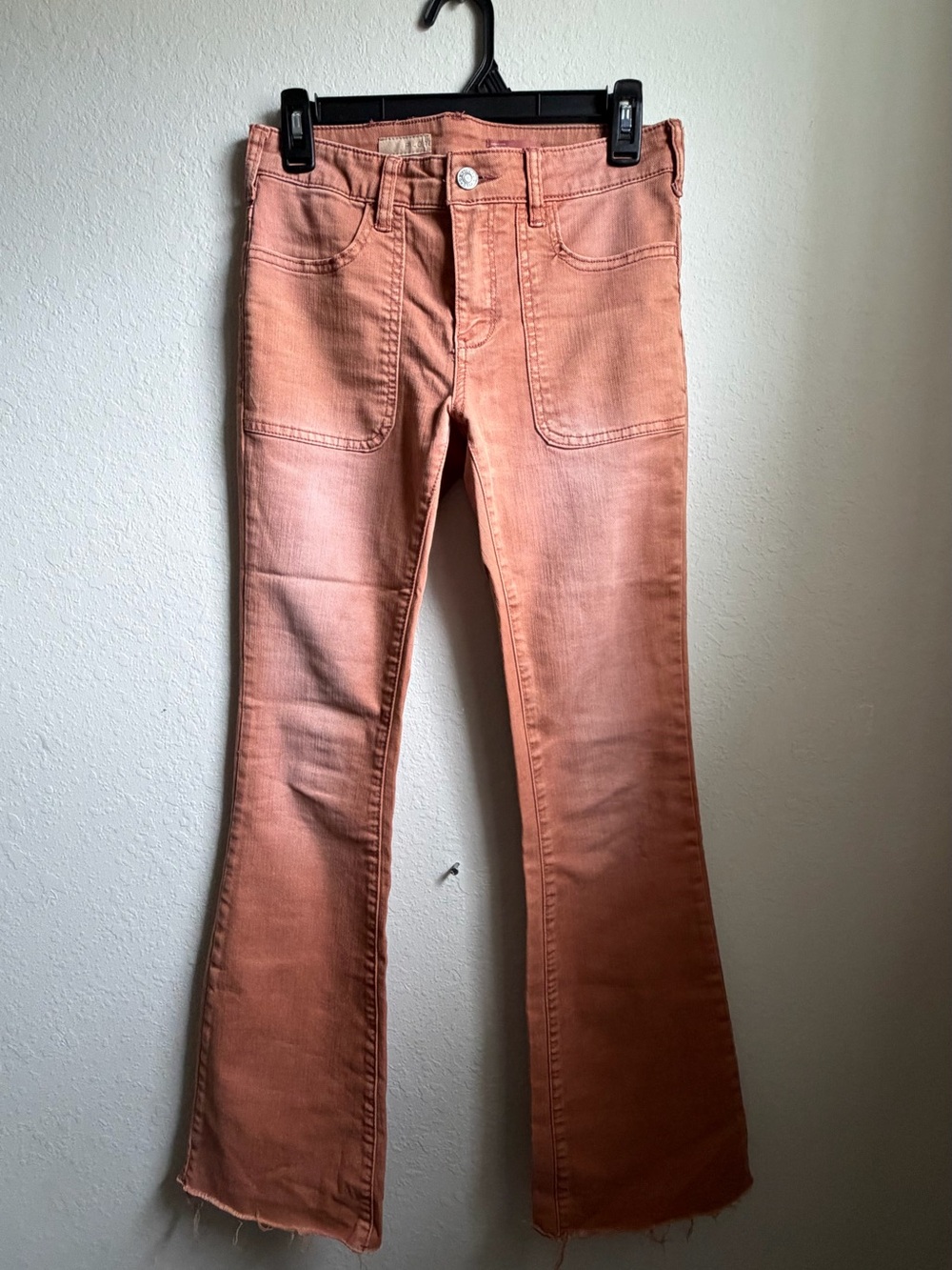 Anthropologie Flared Jeans in Dusty Peach